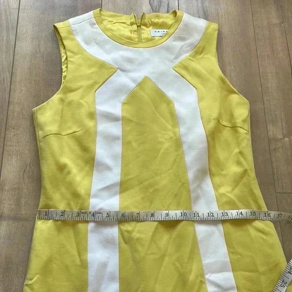 Trina Turk Retro Style Geometric Yellow White Shift Dress - Picture 9 of 9